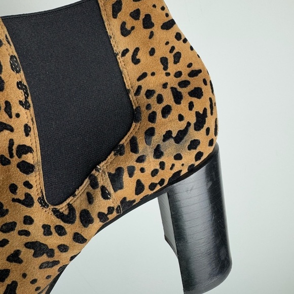 RAG & BONE “Aslen” Cheetah Print Suede Square Heel Ankle Boots - Picture 6 of 11